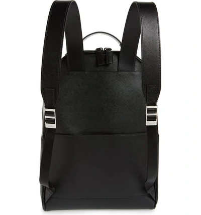 Shop Prada Saffiano Leather Travel Backpack In Black