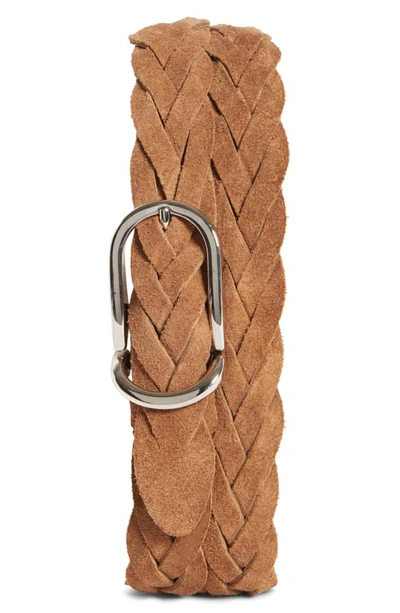 Shop Brunello Cucinelli Braided Suede Belt In Cork