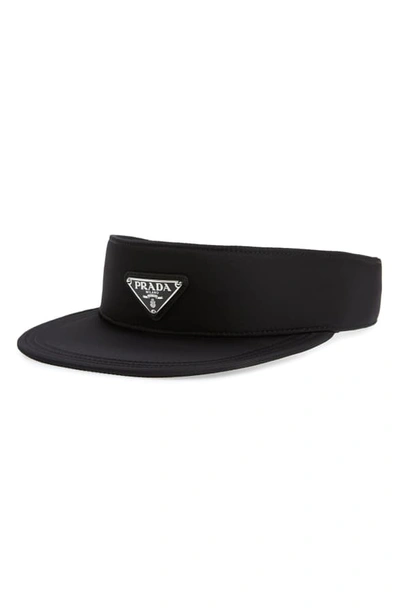 Shop Prada Tessuto Visor - Black In Nero