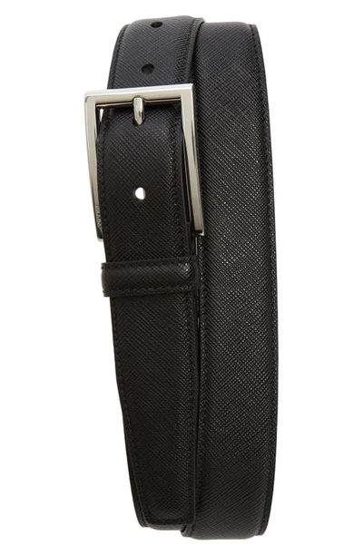 Shop Prada Saffiano Leather Belt In Nero