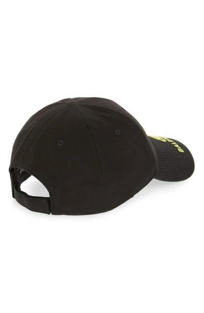 Shop Balenciaga Bb Logo Baseball Cap In Black/yellow
