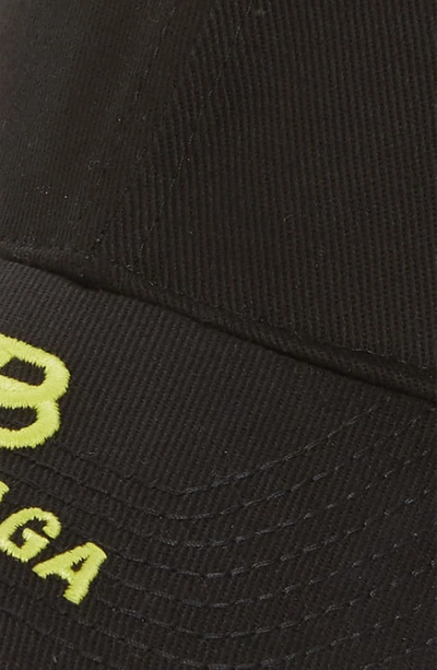 Shop Balenciaga Bb Logo Baseball Cap In Black/yellow
