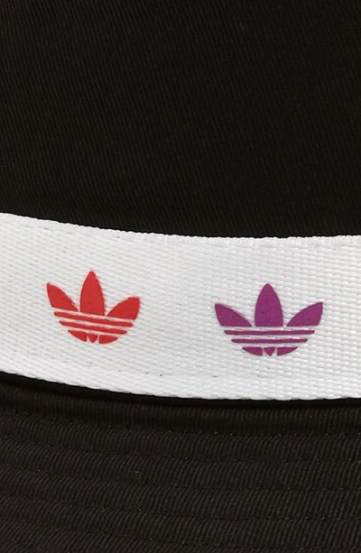Shop Adidas Originals Pride Bucket Hat - Black In Black/ White/ Rainbow