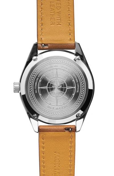 Shop Jack Mason Canton Leather Strap Watch, 40mm In Navy