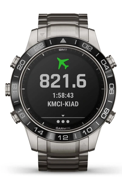 Shop Garmin Marq Aviator Gps Smart Watch, 46mm In Slate Grey