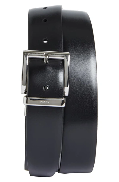 Shop Prada Reversible Leather Belt In Nero