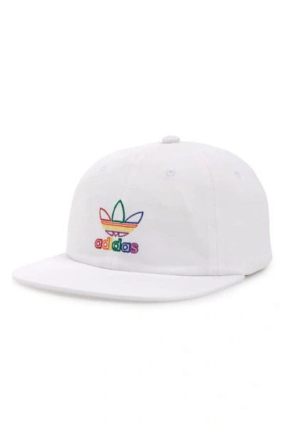 Shop Adidas Originals Adidas Original Unstructured Baseball Cap - White In White/ Rainbow