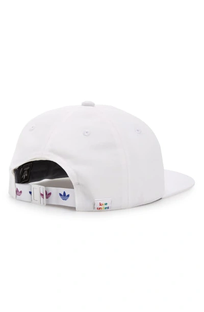 Shop Adidas Originals Adidas Original Unstructured Baseball Cap - White In White/ Rainbow