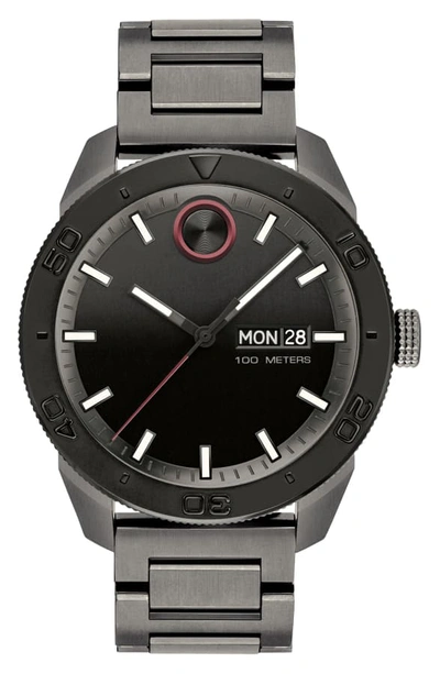 Shop Movado Bold Bracelet Watch, 43.5mm In Gunmetal/ Black/ Gunmetal