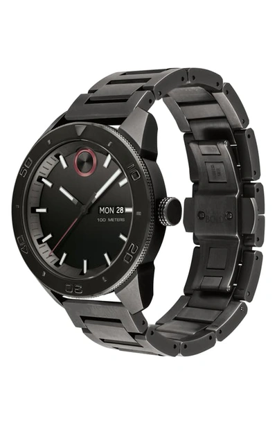 Shop Movado Bold Bracelet Watch, 43.5mm In Gunmetal/ Black/ Gunmetal