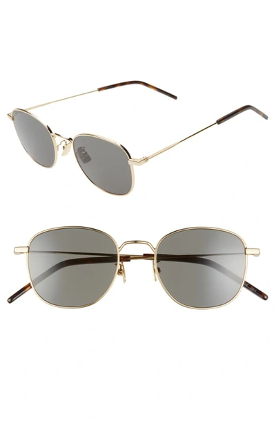 Shop Saint Laurent 50mm Square Sunglasses - Light Gold