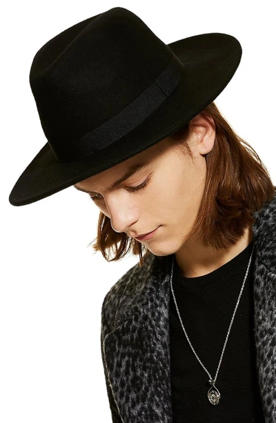 Shop Topman Classic Wool Fedora In Black