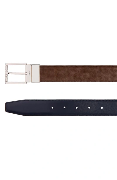 Shop Bally Astor Embossed Leather Belt In Mid Brown