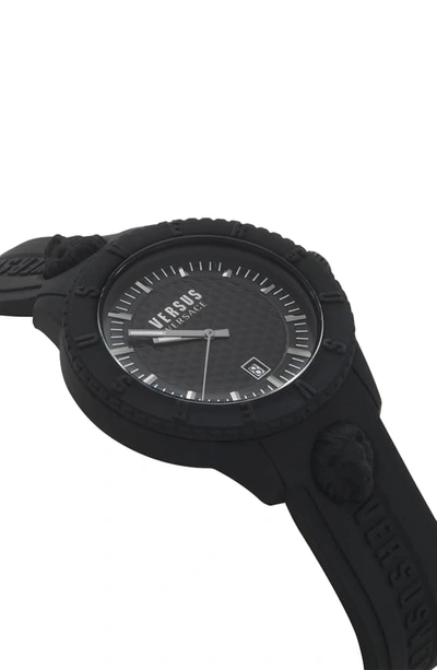 Shop Versus By Versace Tokyo Silicone Strap Watch, 43mm In Black