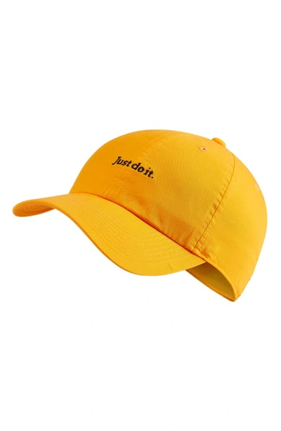 Nike Just Do It Baseball Cap Orange In Orange Peel Modesens