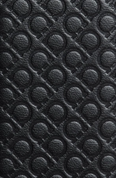 Shop Ferragamo Gancini Embossed Reversible Leather Belt In Black/ Navy