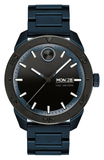 Shop Movado Bold Bracelet Watch, 43.5mm In Blue/ Black/ Blue