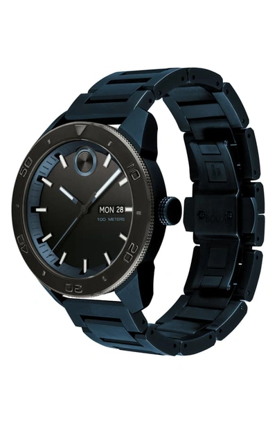 Shop Movado Bold Bracelet Watch, 43.5mm In Blue/ Black/ Blue