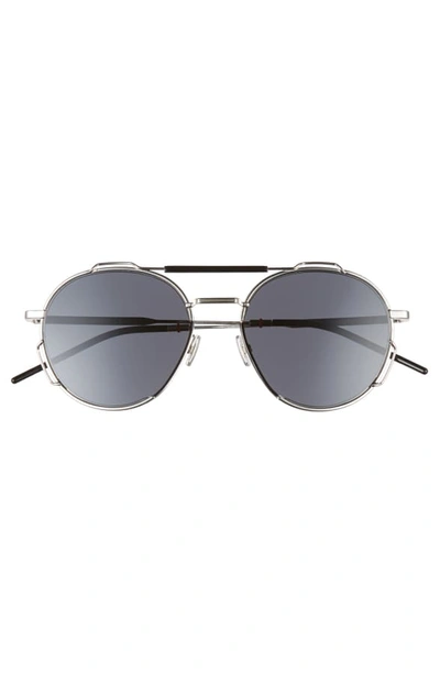 Shop Dior 54mm Round Sunglasses In Palladium Black/gray