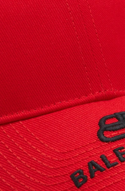 Shop Balenciaga Bb Logo Baseball Cap - Red In Flame/ Black