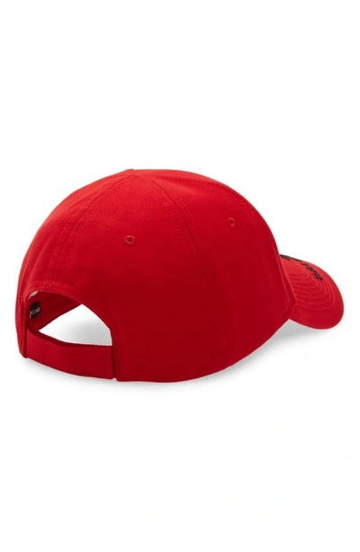 Shop Balenciaga Bb Logo Baseball Cap - Red In Flame/ Black