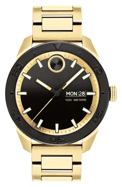 Shop Movado Bold Bracelet Watch, 43.5mm In Gold/ Black/ Gold