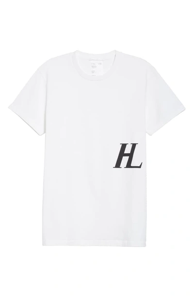 Shop Helmut Lang Logo Detail Crewneck Cotton T-shirt In Chalk White