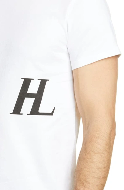 Shop Helmut Lang Logo Detail Crewneck Cotton T-shirt In Chalk White