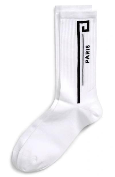 Shop Givenchy Logo Socks In White/ Black