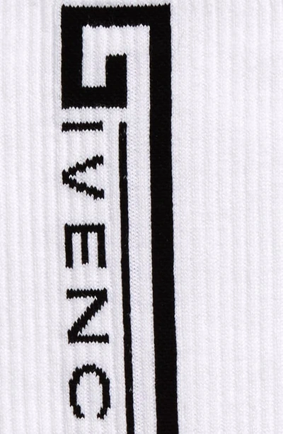 Shop Givenchy Logo Socks In White/ Black