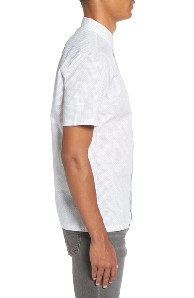Shop Theory Slim Fit Short Sleeve Cotton Button-up Shirt In White