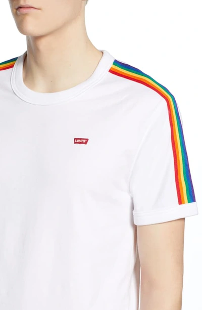 Levi's Pride Collection Rainbow Stripe Graphic T-shirt In White Taping |  ModeSens