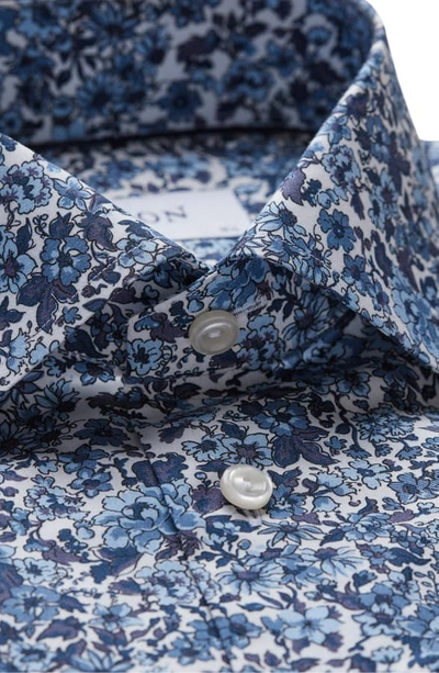 Eton Men's Slim-fit Floral Cotton Dress Shirt In Blue | ModeSens