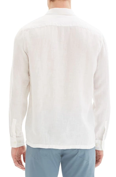 Shop Theory Murray Slim Fit Linen Button-up Shirt In White