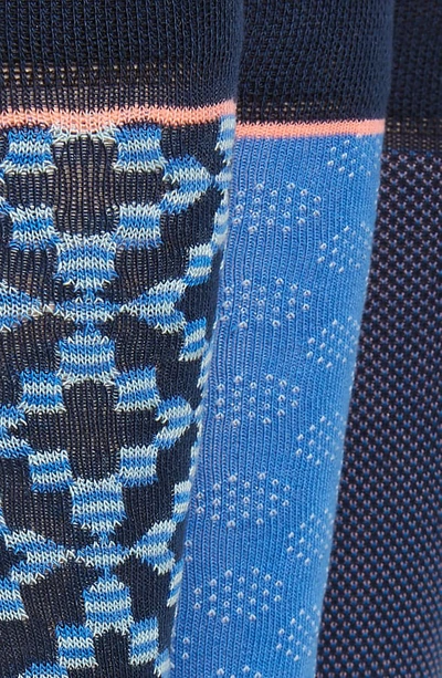 Shop Ted Baker 3-pack Geometric Socks In Blue