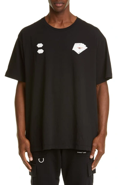 Shop Off-white Hand Card T-shirt In Black Multi