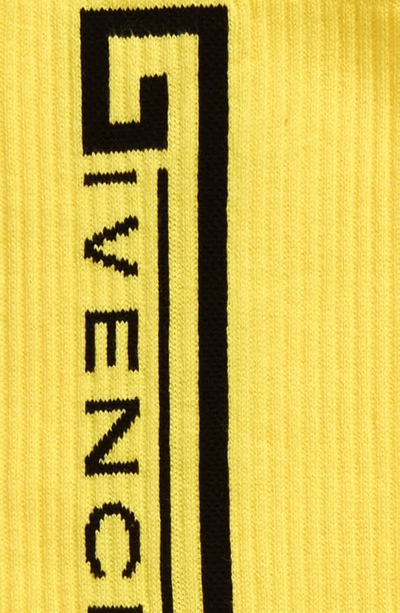 Shop Givenchy Logo Socks In Yellow/ Black