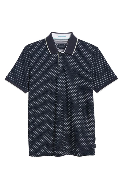 Shop Ted Baker Toff Slim Fit Print Pique Polo In Navy