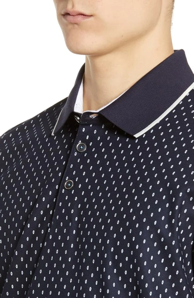 Shop Ted Baker Toff Slim Fit Print Pique Polo In Navy