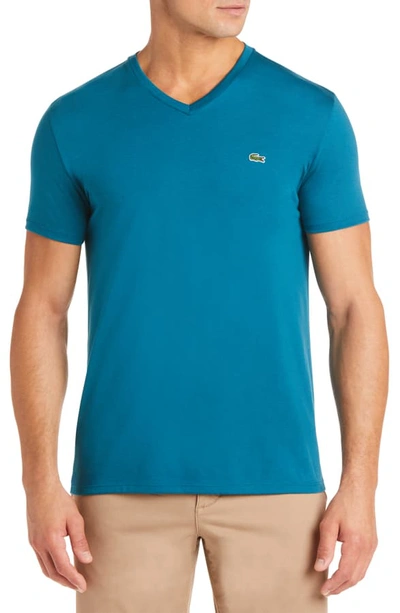 Shop Lacoste Regular Fit V-neck T-shirt In Lucida