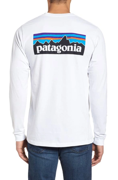 Shop Patagonia Responsibili-tee Long Sleeve T-shirt In White