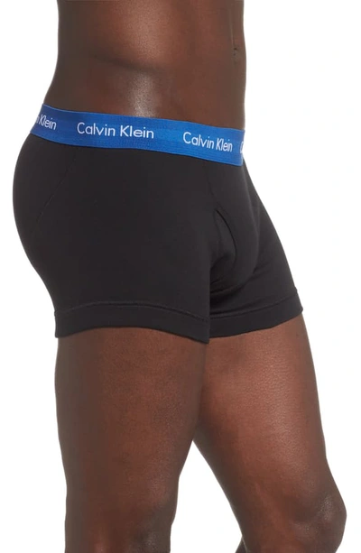 Shop Calvin Klein Cotton Trunks In Blk/ Neptune/ Thrill/ Shorelin