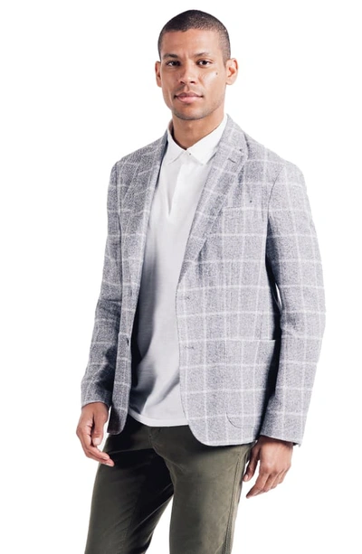 Shop Good Man Brand Downtown Slim Fit Linen Blend Windowpane Sport Coat In Grey