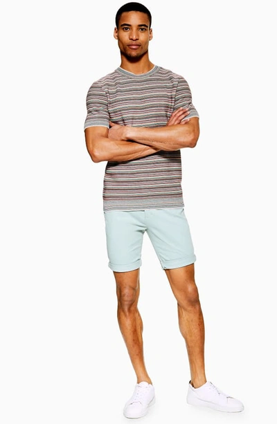 Shop Topman Stretch Skinny Chino Shorts In Mint