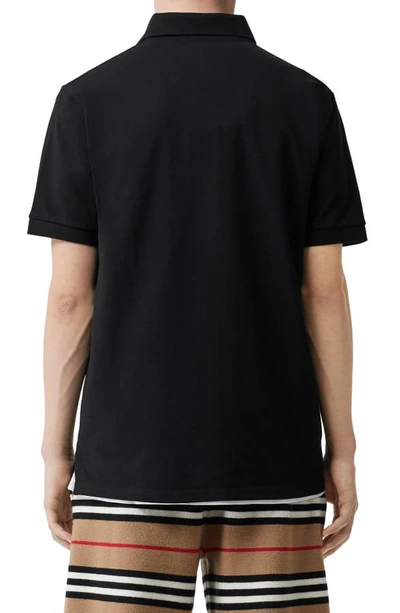 Shop Burberry Warren Patch Short Sleeve Pique Polo In Black