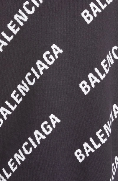 Shop Balenciaga Logo Sweater In Navy White