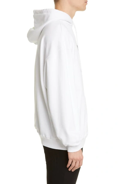 Shop Balenciaga Bb Logo Graphic Hoodie In Off White