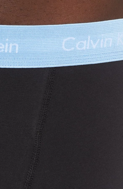 Shop Calvin Klein 3-pack Boxer Briefs In Black W/ Wedgewood