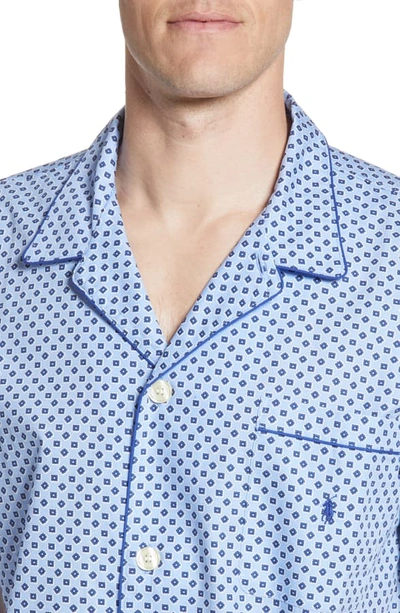 Shop Polo Ralph Lauren Classic Pajama Shirt In Austin Blue Foulard