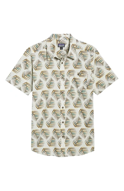 Shop Patagonia Go To Regular Fit Short Sleeve Shirt In Palms Of My Heart Dyno White